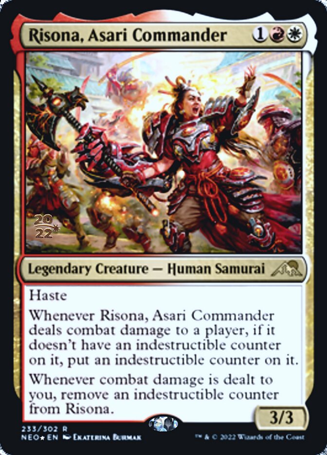 Risona, Asari Commander [Kamigawa: Neon Dynasty Prerelease Promos] | Cracking-Singles