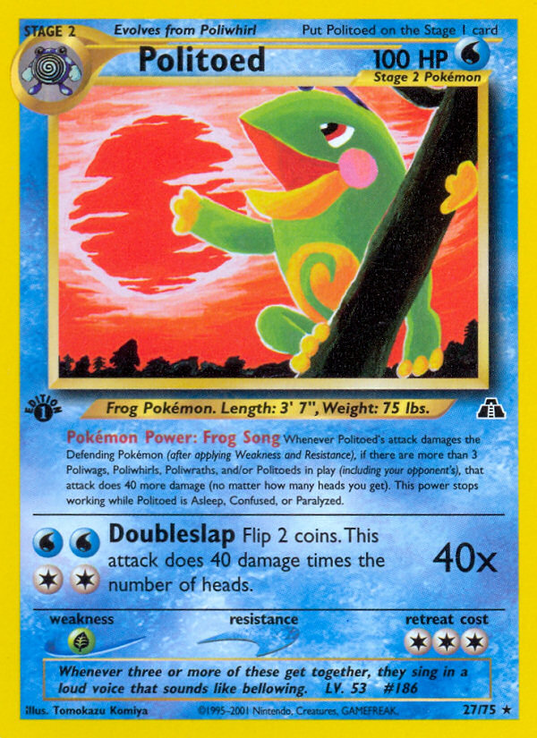 Politoed (27/75) [Neo Discovery 1st Edition] | Cracking-Singles