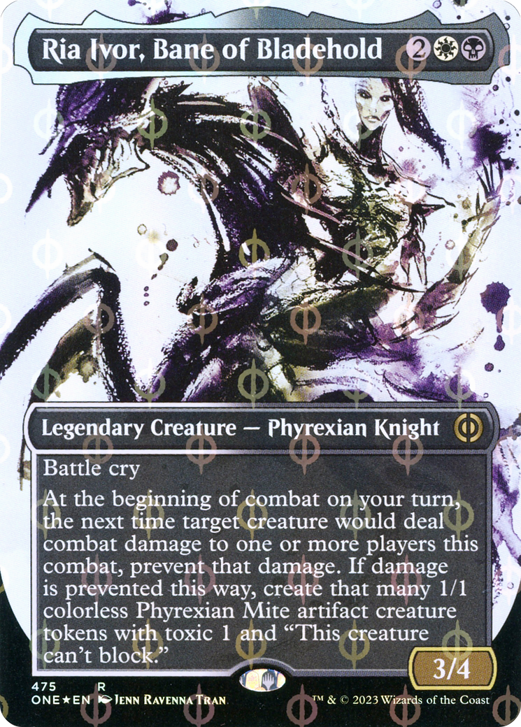 Ria Ivor, Bane of Bladehold (Borderless Ichor Step-and-Compleat Foil) [Phyrexia: All Will Be One] | Cracking-Singles