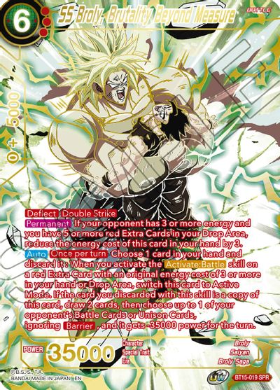 SS Broly, Brutality Beyond Measure (SPR) [BT15-019] | Cracking-Singles