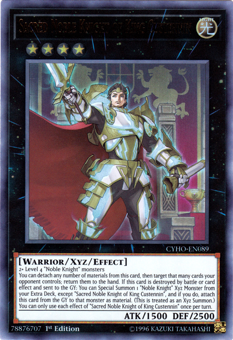 Sacred Noble Knight of King Custennin [CYHO-EN089] Ultra Rare | Cracking-Singles