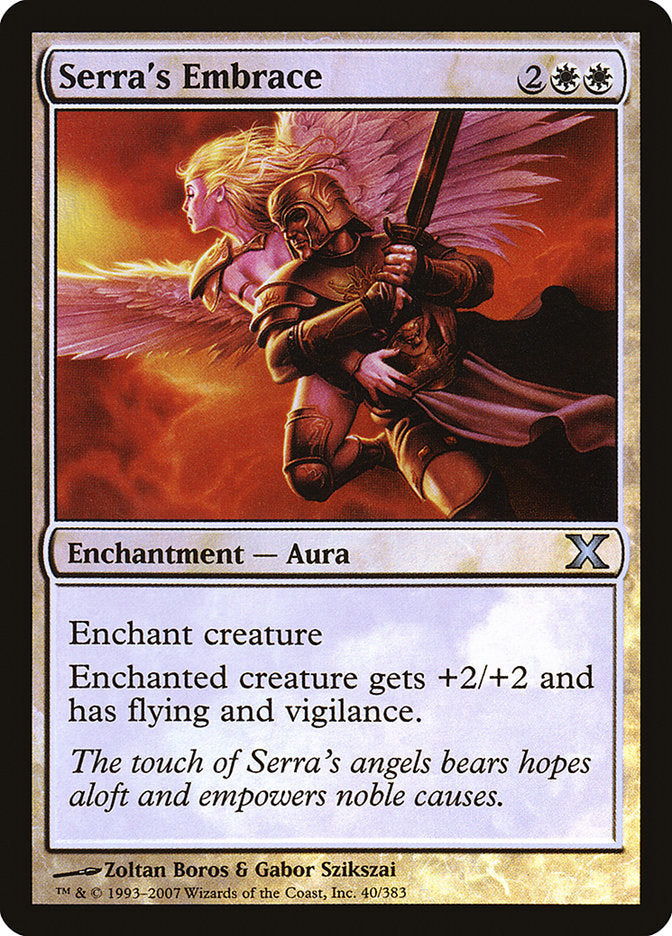 Serra's Embrace (Premium Foil) [Tenth Edition] | Cracking-Singles