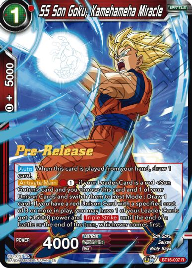 SS Son Goku, Kamehameha Miracle (BT15-007) [Saiyan Showdown Prerelease Promos] | Cracking-Singles