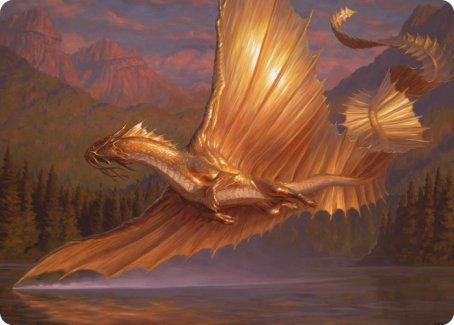 Adult Gold Dragon Art Card [Dungeons & Dragons: Adventures in the Forgotten Realms Art Series] | Cracking-Singles