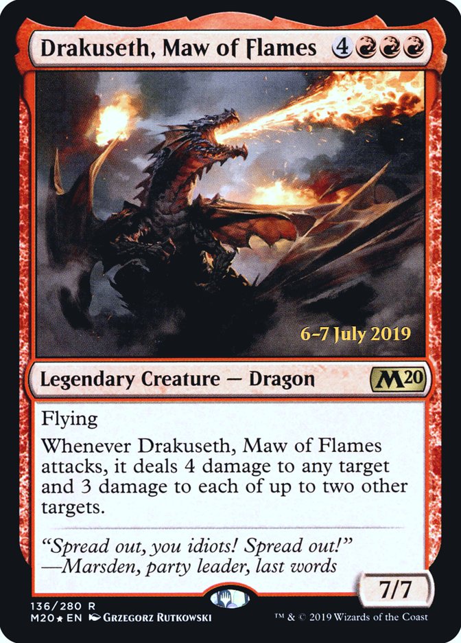 Drakuseth, Maw of Flames  [Core Set 2020 Prerelease Promos] | Cracking-Singles