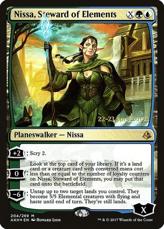 Nissa, Steward of Elements [Amonkhet Prerelease Promos] | Cracking-Singles