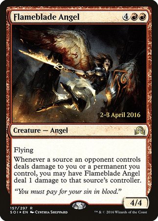 Flameblade Angel [Shadows over Innistrad Promos] | Cracking-Singles