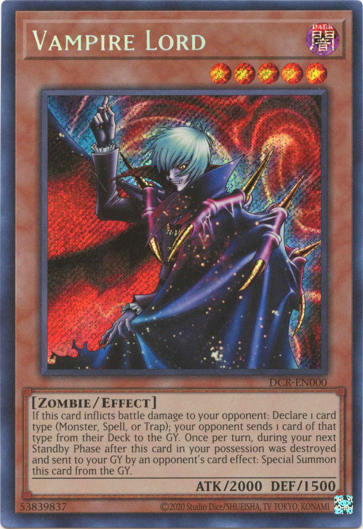 Vampire Lord (25th Anniversary) [DCR-EN000] Secret Rare | Cracking-Singles