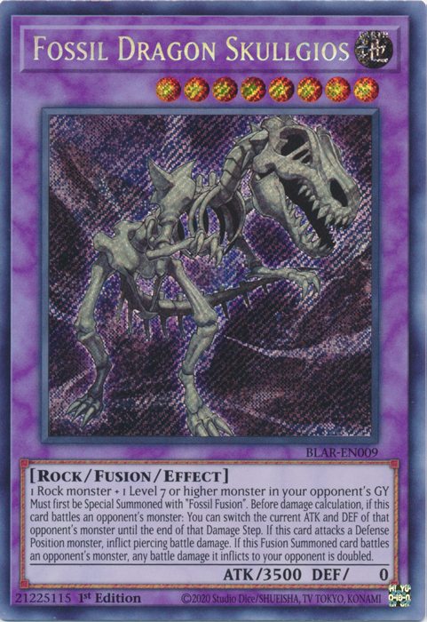 Fossil Dragon Skullgios [BLAR-EN009] Secret Rare | Cracking-Singles