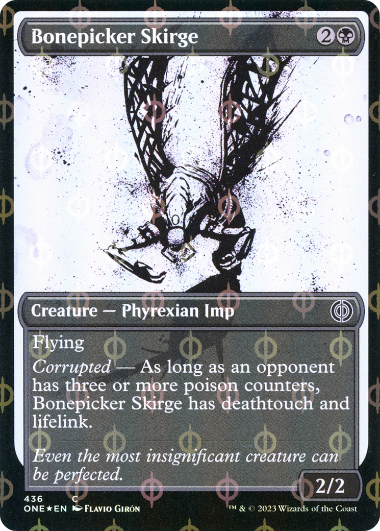 Bonepicker Skirge (Showcase Ichor Step-and-Compleat Foil) [Phyrexia: All Will Be One] | Cracking-Singles