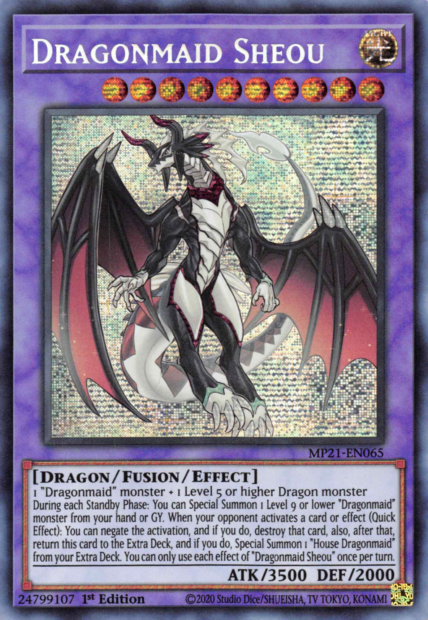 Dragonmaid Sheou [MP21-EN065] Prismatic Secret Rare | Cracking-Singles