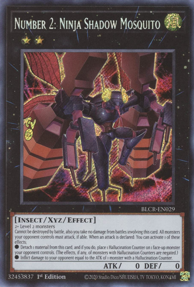 Number 2: Ninja Shadow Mosquito [BLCR-EN029] Secret Rare | Cracking-Singles