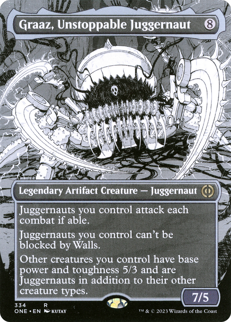 Graaz, Unstoppable Juggernaut (Borderless Manga) [Phyrexia: All Will Be One] | Cracking-Singles