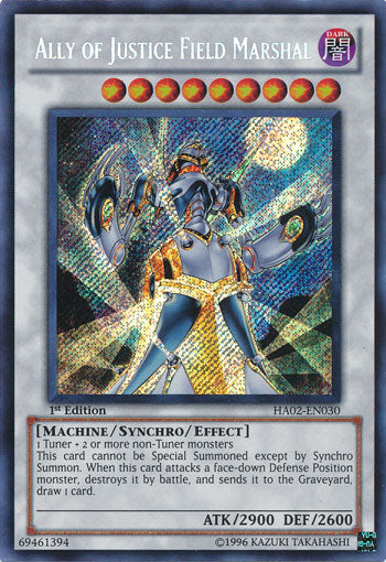 Ally of Justice Field Marshal [HA02-EN030] Secret Rare | Cracking-Singles