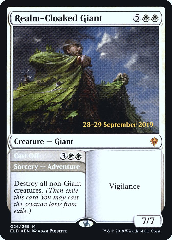 Realm-Cloaked Giant // Cast Off  [Throne of Eldraine Prerelease Promos] | Cracking-Singles