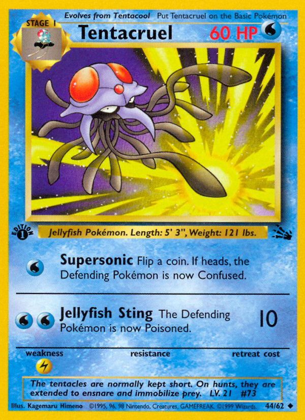 Tentacruel (44/62) [Fossil 1st Edition] | Cracking-Singles