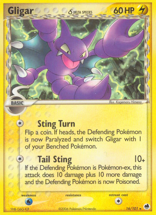 Gligar (16/101) (Delta Species) [EX: Dragon Frontiers] | Cracking-Singles