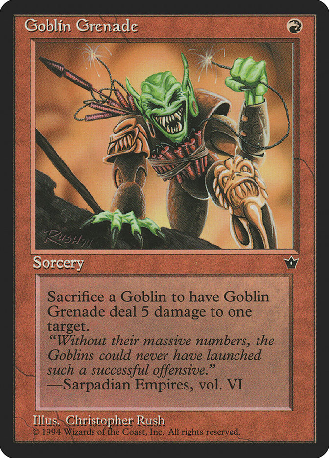 Goblin Grenade (Christopher Rush) [Fallen Empires] | Cracking-Singles