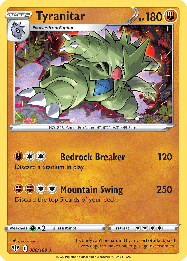 Tyranitar (088/189) [Sword & Shield: Darkness Ablaze] | Cracking-Singles