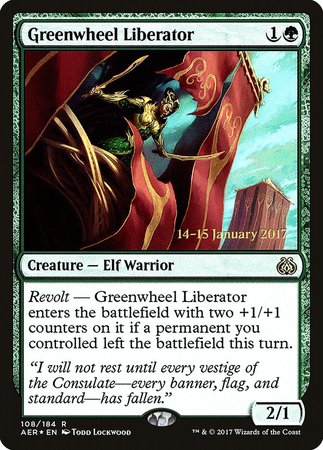 Greenwheel Liberator [Aether Revolt Prerelease Promos] | Cracking-Singles