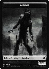 Zombie (010) // Zombie (011) Double-sided Token [Commander 2019 Tokens] | Cracking-Singles