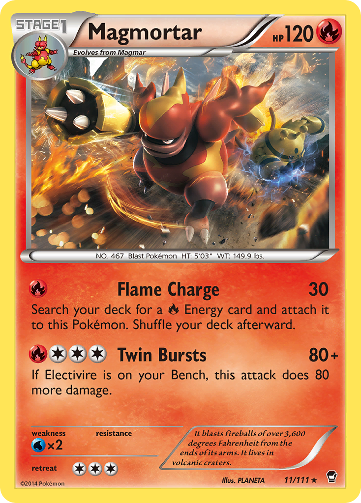 Magmortar (11/111) [XY: Furious Fists] | Cracking-Singles