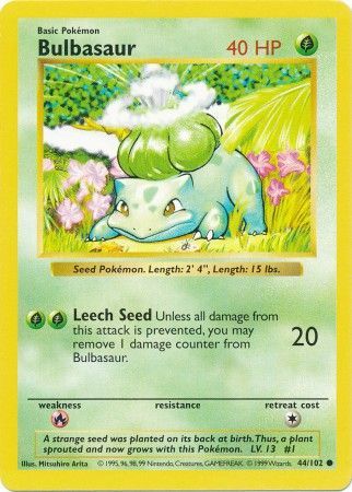 Bulbasaur (44/102) [Base Set Shadowless Unlimited] | Cracking-Singles