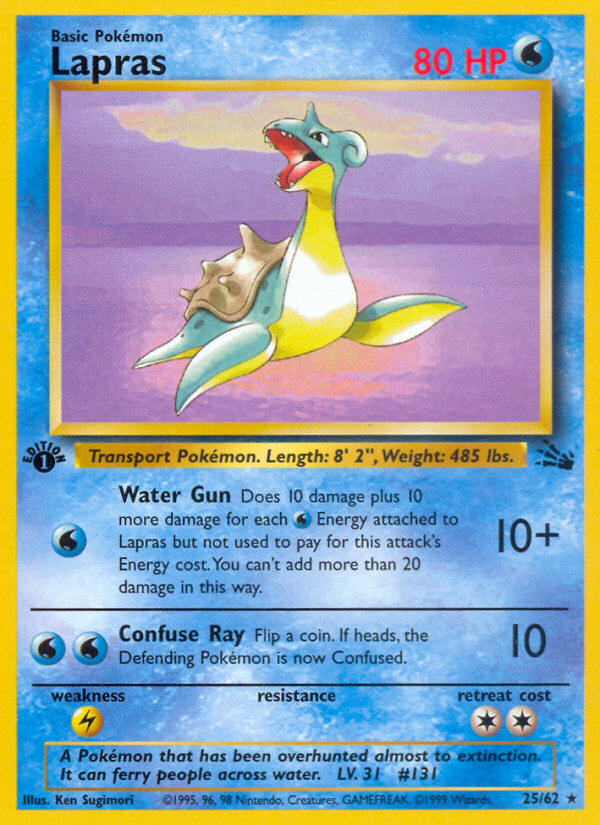 Lapras (25/62) [Fossil 1st Edition] | Cracking-Singles