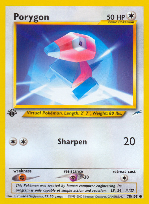 Porygon (78/105) [Neo Destiny 1st Edition] | Cracking-Singles