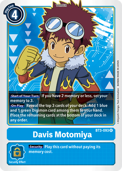 Davis Motomiya [BT3-093] [Release Special Booster Ver.1.5] | Cracking-Singles