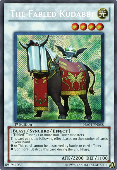 The Fabled Kudabbi [HA04-EN058] Secret Rare | Cracking-Singles