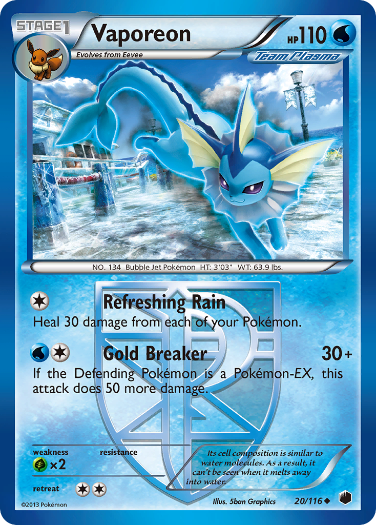 Vaporeon (20/116) [Black & White: Plasma Freeze] | Cracking-Singles