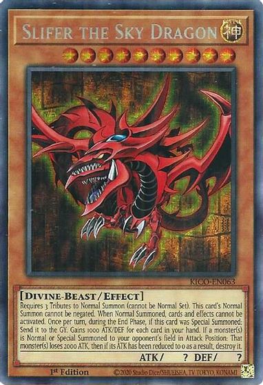 Slifer the Sky Dragon [KICO-EN063] Secret Pharaoh’s Rare | Cracking-Singles