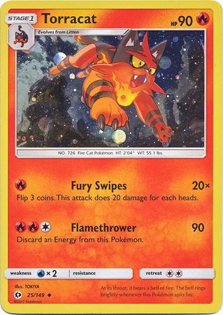 Torracat (25/149) (Cosmos Holo) [Sun & Moon: Base Set] | Cracking-Singles