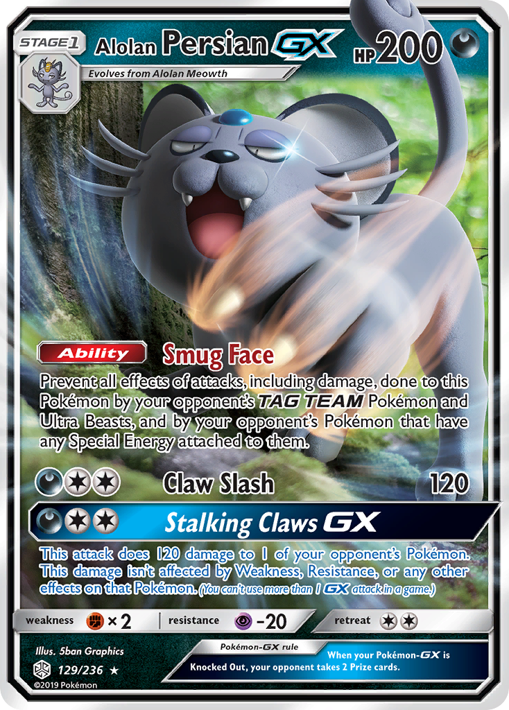 Alolan Persian GX (129/236) [Sun & Moon: Cosmic Eclipse] | Cracking-Singles