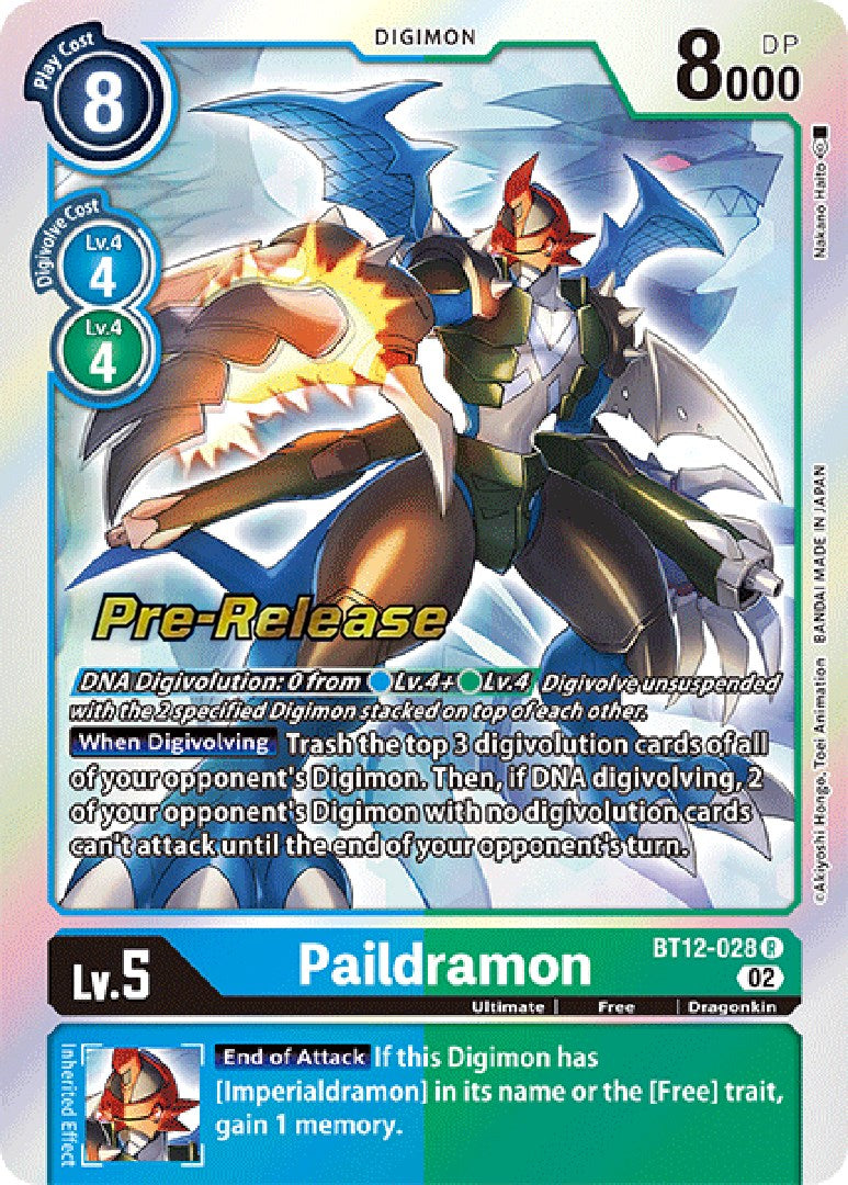 Paildramon [BT12-028] [Across Time Pre-Release Cards] | Cracking-Singles