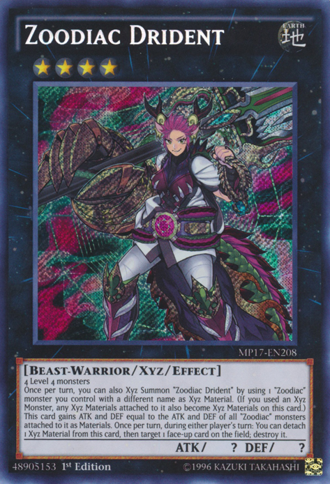 Zoodiac Drident [MP17-EN208] Secret Rare | Cracking-Singles