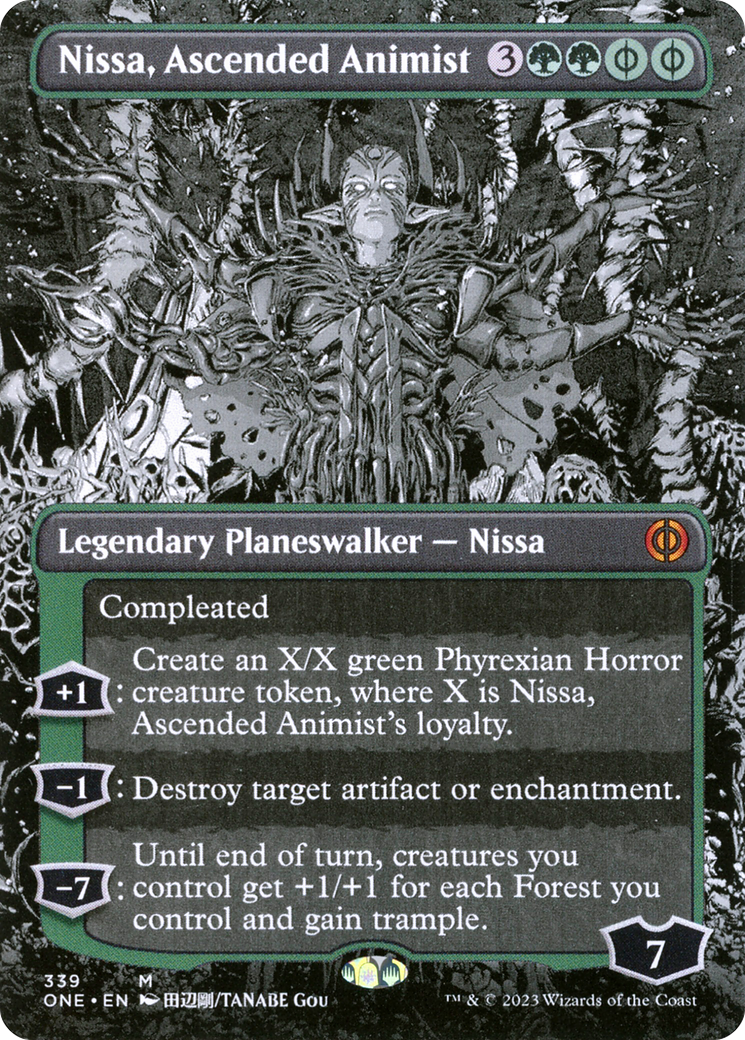 Nissa, Ascended Animist (Borderless Manga) [Phyrexia: All Will Be One] | Cracking-Singles