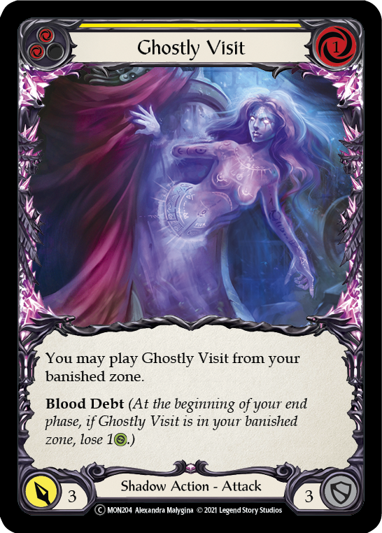 Ghostly Visit (Yellow) (Rainbow Foil) [U-MON204-RF] Unlimited Rainbow Foil | Cracking-Singles