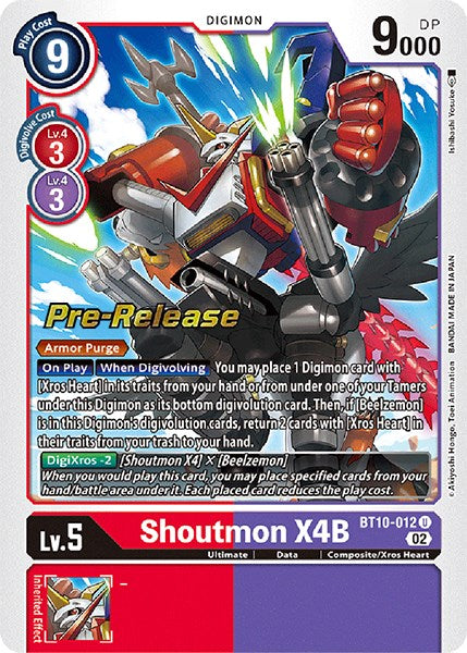 Shoutmon X4B [BT10-012] [Xros Encounter Pre-Release Cards] | Cracking-Singles