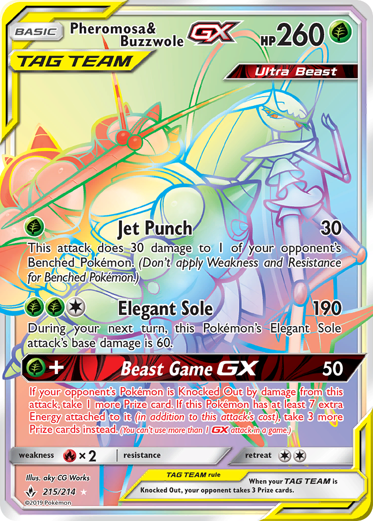 Pheromosa & Buzzwole GX (215/214) [Sun & Moon: Unbroken Bonds] | Cracking-Singles