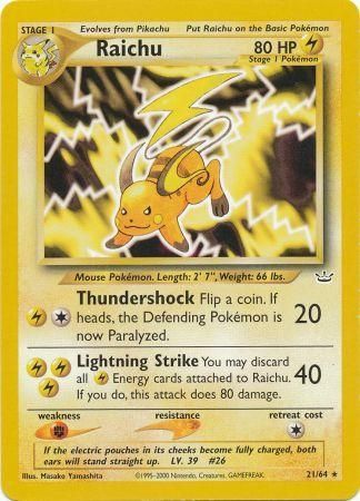 Raichu (21/64) [Neo Revelation Unlimited] | Cracking-Singles