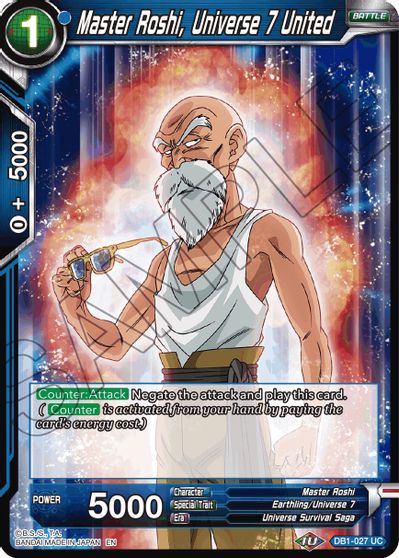 Master Roshi, Universe 7 United (Reprint) (DB1-027) [Battle Evolution Booster] | Cracking-Singles