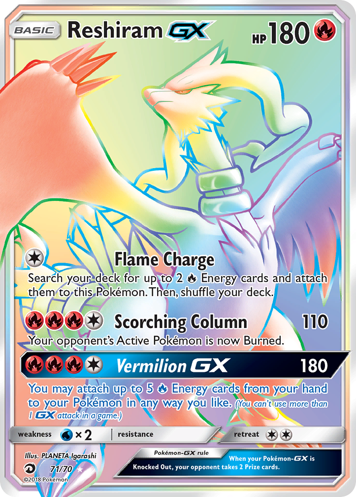 Reshiram GX (71/70) [Sun & Moon: Dragon Majesty] | Cracking-Singles