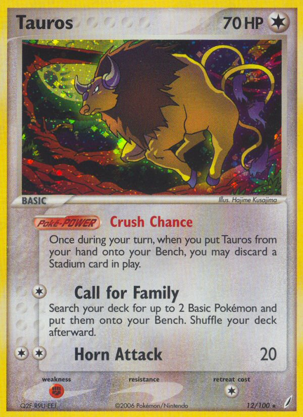 Tauros (12/100) [EX: Crystal Guardians] | Cracking-Singles