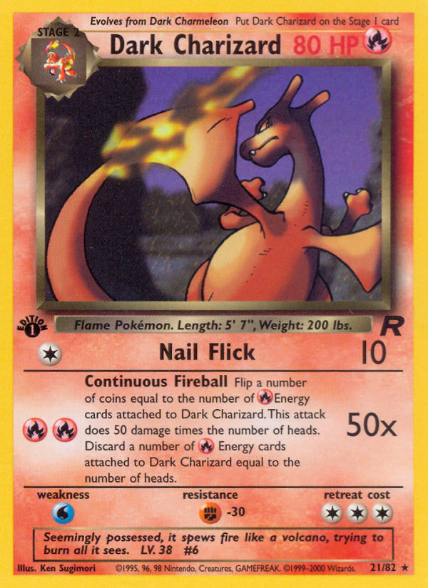 Dark Charizard (21/82) [Team Rocket 1st Edition] | Cracking-Singles