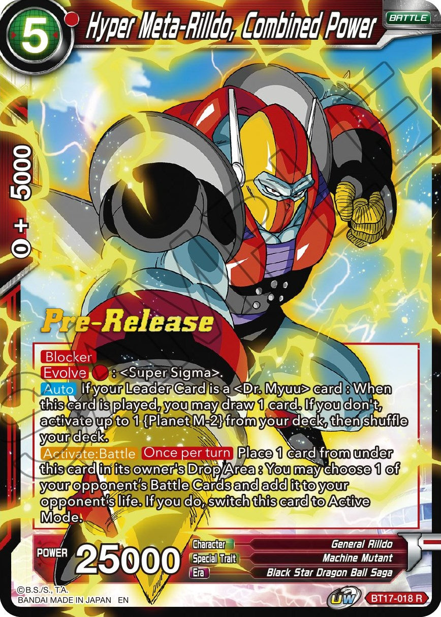 Hyper Meta-Rilldo, Combined Power (BT17-018) [Ultimate Squad Prerelease Promos] | Cracking-Singles