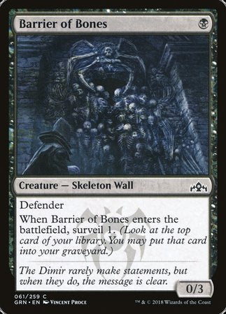 Barrier of Bones [Guilds of Ravnica] | Cracking-Singles