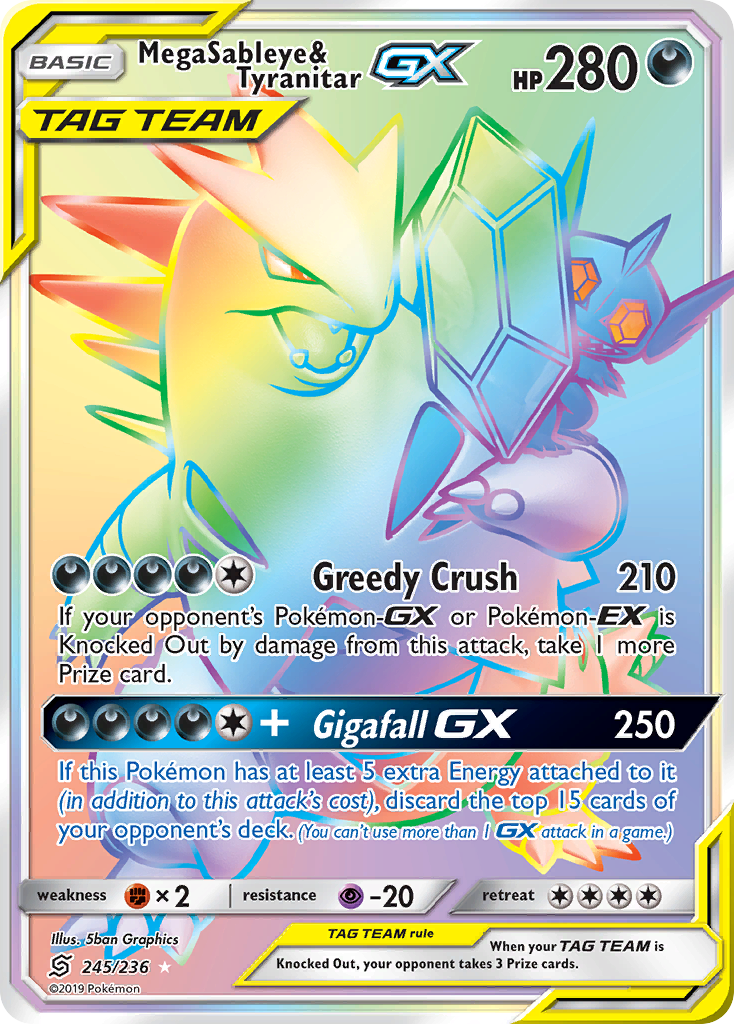 Mega Sableye & Tyranitar GX (245/236) [Sun & Moon: Unified Minds] | Cracking-Singles