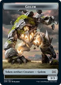 Golem // Elf Warrior Double-sided Token [Double Masters Tokens] | Cracking-Singles